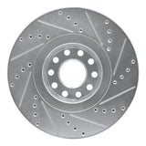 Dynamic Friction 2002-2005 Volkswagen Passat (USA/Canada) Front Left Drilled & Slotted Silver Brake Rotor by Dynamic Friction Company 631-74024L