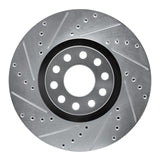Dynamic Friction 2002-2005 Volkswagen Passat (USA/Canada) Front Left Drilled & Slotted Silver Brake Rotor by Dynamic Friction Company 631-74024L