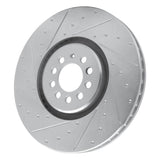 Dynamic Friction 2004-2006 Audi TT Quattro Left Front Drilled & Slotted Silver Brake Rotor by Dynamic Friction Company 631-74026D