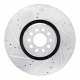 Dynamic Friction 2004-2006 Audi TT Quattro Left Front Drilled & Slotted Silver Brake Rotor by Dynamic Friction Company 631-74026D