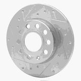 Dynamic Friction 2005-2013 Audi A3 Rear Left Drilled & Slotted Silver Brake Rotor by Dynamic Friction Company 631-74027L
