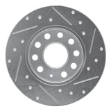 Dynamic Friction 2005-2013 Audi A3 Rear Left Drilled & Slotted Silver Brake Rotor by Dynamic Friction Company 631-74027L