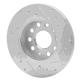 Dynamic Friction 2005-2013 Audi A3 Rear Left Drilled & Slotted Silver Brake Rotor by Dynamic Friction Company 631-74027L