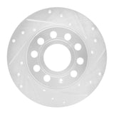 Dynamic Friction 2005-2013 Audi A3 Rear Right Drilled & Slotted Silver Brake Rotor by Dynamic Friction Company 631-74027R