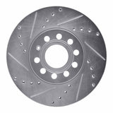 Dynamic Friction 2005-2025 Audi Q2 (Mexico) Front Left Drilled & Slotted Silver Brake Rotor by Dynamic Friction Company 631-74028L