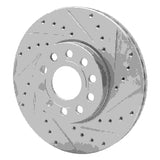 Dynamic Friction 2005-2025 Audi A3 (Mexico) Front Right Drilled & Slotted Silver Brake Rotor by Dynamic Friction Company 631-74028R