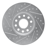 Dynamic Friction 2005-2025 Audi A3 (Mexico) Front Right Drilled & Slotted Silver Brake Rotor by Dynamic Friction Company 631-74028R