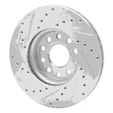 Dynamic Friction 2005-2025 Audi A3 (Mexico) Front Right Drilled & Slotted Silver Brake Rotor by Dynamic Friction Company 631-74028R
