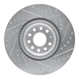 Dynamic Friction 2006-2013 Audi S3 (Mexico) Front Left Drilled & Slotted Silver Brake Rotor by Dynamic Friction Company 631-74029L