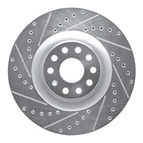 Dynamic Friction 2006-2013 Audi S3 (Mexico) Front Left Drilled & Slotted Silver Brake Rotor by Dynamic Friction Company 631-74029L