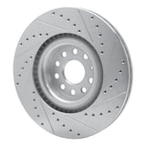Dynamic Friction 2006-2013 Audi S3 (Mexico) Front Left Drilled & Slotted Silver Brake Rotor by Dynamic Friction Company 631-74029L