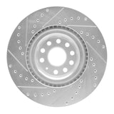 Dynamic Friction 2006-2013 Audi S3 (Mexico) Front Right Drilled & Slotted Silver Brake Rotor by Dynamic Friction Company 631-74029R