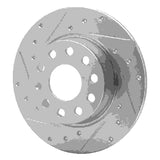 Dynamic Friction 2005-2025 Audi A3 Quattro Rear Left Drilled & Slotted Silver Brake Rotor by Dynamic Friction Company 631-74031L