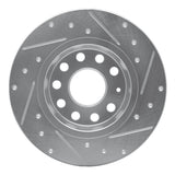 Dynamic Friction 2005-2025 Audi A3 Quattro Rear Left Drilled & Slotted Silver Brake Rotor by Dynamic Friction Company 631-74031L