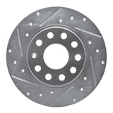 Dynamic Friction 2005-2025 Audi A3 Quattro Rear Left Drilled & Slotted Silver Brake Rotor by Dynamic Friction Company 631-74031L