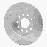 Dynamic Friction 2005-2025 Audi A3 Quattro Rear Left Drilled & Slotted Silver Brake Rotor by Dynamic Friction Company 631-74031L