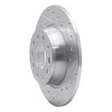 Dynamic Friction 2005-2025 Audi A3 Quattro Rear Right Drilled & Slotted Silver Brake Rotor by Dynamic Friction Company 631-74031R