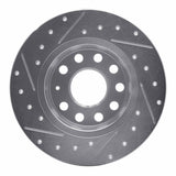 Dynamic Friction 2005-2025 Audi A3 Quattro Rear Right Drilled & Slotted Silver Brake Rotor by Dynamic Friction Company 631-74031R