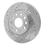 Dynamic Friction 2005-2015 Volkswagen Bora (Mexico)/Jetta Sedan Front Left Drilled & Slotted Silver Brake Rotor by Dynamic Friction Company 631-74032L