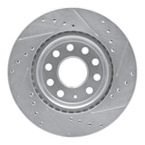 Dynamic Friction 2005-2015 Volkswagen Bora (Mexico)/Jetta Sedan Front Left Drilled & Slotted Silver Brake Rotor by Dynamic Friction Company 631-74032L