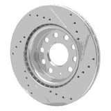 Dynamic Friction 2005-2015 Volkswagen Bora (Mexico)/Jetta Sedan Front Left Drilled & Slotted Silver Brake Rotor by Dynamic Friction Company 631-74032L