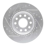 Dynamic Friction 2005-2015 Volkswagen Bora (Mexico)/Jetta Sedan Front Right Drilled & Slotted Silver Brake Rotor by Dynamic Friction Company 631-74032R