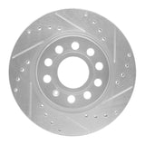 Dynamic Friction 2005-2015 Volkswagen Bora (Mexico)/Jetta Sedan Front Right Drilled & Slotted Silver Brake Rotor by Dynamic Friction Company 631-74032R
