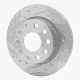 Dynamic Friction 2010-2019 Audi A3 Rear Left Drilled & Slotted Silver Brake Rotor by Dynamic Friction Company 631-74033L