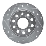 Dynamic Friction 2010-2019 Audi A3 Rear Left Drilled & Slotted Silver Brake Rotor by Dynamic Friction Company 631-74033L