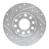 Dynamic Friction 2010-2019 Audi A3 Rear Right Drilled & Slotted Silver Brake Rotor by Dynamic Friction Company 631-74033R