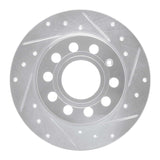 Dynamic Friction 2010-2019 Audi A3 Rear Right Drilled & Slotted Silver Brake Rotor by Dynamic Friction Company 631-74033R
