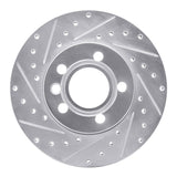 R1 Concepts 1996-2000 Volkswagen EuroVan Front Left Drilled & Slotted Silver Brake Rotor by R1 Concepts 631-74042L