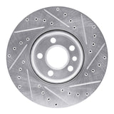 R1 Concepts 01-03 Volkswagen EuroVan Front Left Drilled & Slotted Silver Brake Rotor by R1 Concepts RNC-631-74045L