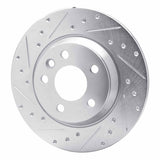 R1 Concepts 2001-2003 Volkswagen EuroVan Rear Left Drilled & Slotted Silver Brake Rotor by R1 Concepts 631-74047L