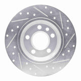 R1 Concepts 2001-2003 Volkswagen EuroVan Rear Left Drilled & Slotted Silver Brake Rotor by R1 Concepts 631-74047L