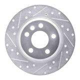 R1 Concepts 2001-2003 Volkswagen EuroVan Rear Left Drilled & Slotted Silver Brake Rotor by R1 Concepts 631-74047L