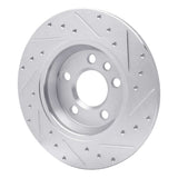 R1 Concepts 2001-2003 Volkswagen EuroVan Rear Left Drilled & Slotted Silver Brake Rotor by R1 Concepts 631-74047L