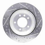 Dynamic Friction 2003-2018 Audi Q7 Rear Left Drilled & Slotted Silver Brake Rotor by Dynamic Friction Company 631-74048L