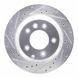 Dynamic Friction 2003-2018 Audi Q7 Rear Left Drilled & Slotted Silver Brake Rotor by Dynamic Friction Company 631-74048L