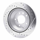 Dynamic Friction 2003-2018 Audi Q7 Rear Left Drilled & Slotted Silver Brake Rotor by Dynamic Friction Company 631-74048L