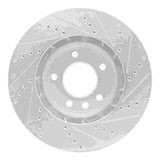 Dynamic Friction 2003-2018 Porsche Cayenne Left Front Drilled & Slotted Silver Brake Rotor by Dynamic Friction Company 631-74050D