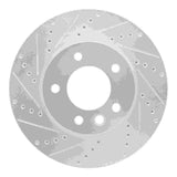 Dynamic Friction 2003-2018 Porsche Cayenne Left Front Drilled & Slotted Silver Brake Rotor by Dynamic Friction Company 631-74050D