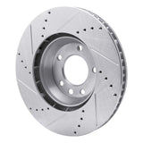 Dynamic Friction 2003-2015 Audi Q7 Left Front Drilled & Slotted Silver Brake Rotor by Dynamic Friction Company 631-74051D