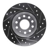 Dynamic Friction 2005-2018 Audi Q3 (Mexico) Rear Left Drilled & Slotted Silver Brake Rotor by Dynamic Friction Company 631-74055L
