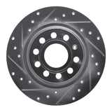 Dynamic Friction 2005-2018 Audi Q3 (Mexico) Rear Left Drilled & Slotted Silver Brake Rotor by Dynamic Friction Company 631-74055L