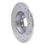 Dynamic Friction 2005-2018 Audi Q3 (Mexico) Rear Left Drilled & Slotted Silver Brake Rotor by Dynamic Friction Company 631-74055L