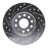 Dynamic Friction 2005-2018 Audi Q3 (Mexico) Rear Right Drilled & Slotted Silver Brake Rotor by Dynamic Friction Company 631-74055R