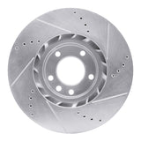 Dynamic Friction 2011-2018 Porsche Cayenne Right Front Drilled & Slotted Silver Brake Rotor by Dynamic Friction Company 631-74056D