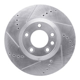 Dynamic Friction 2011-2018 Porsche Cayenne Right Front Drilled & Slotted Silver Brake Rotor by Dynamic Friction Company 631-74056D