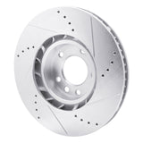 Dynamic Friction 2011-2018 Porsche Cayenne Right Front Drilled & Slotted Silver Brake Rotor by Dynamic Friction Company 631-74056D